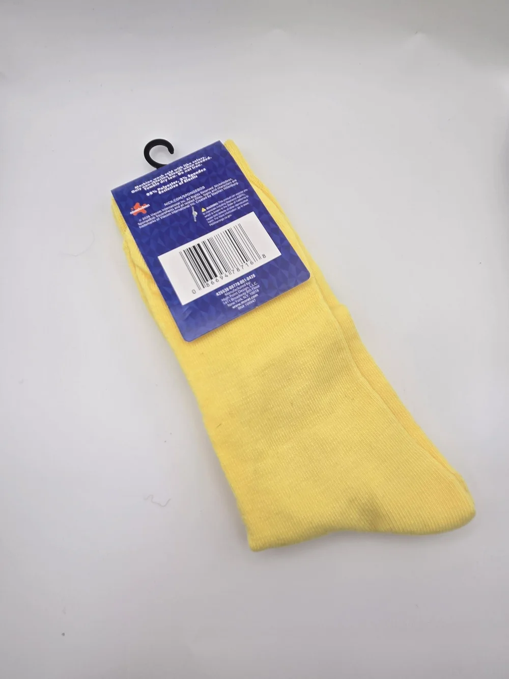 SpongeBob Squarepants Yellow Novelty Crew Socks with Face